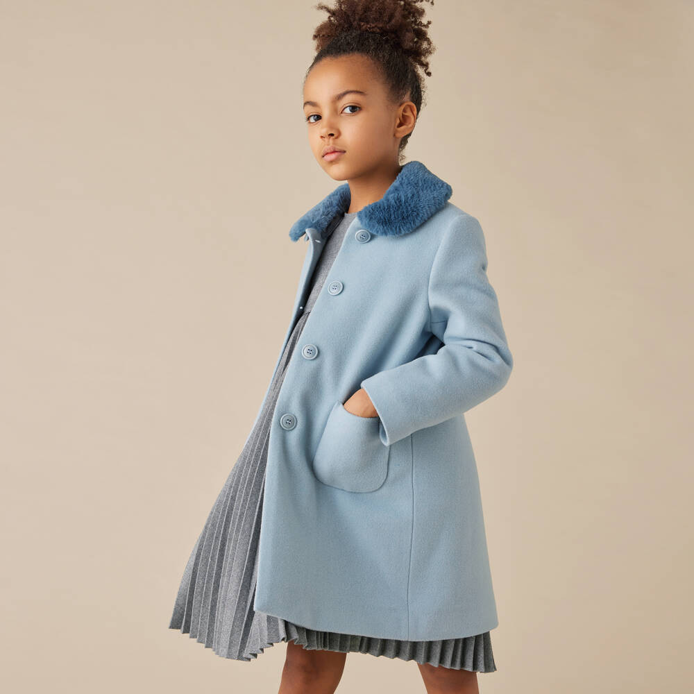 Il Gufo-Girls Dusky Wool A-Line Coat | Childrensalon Outlet