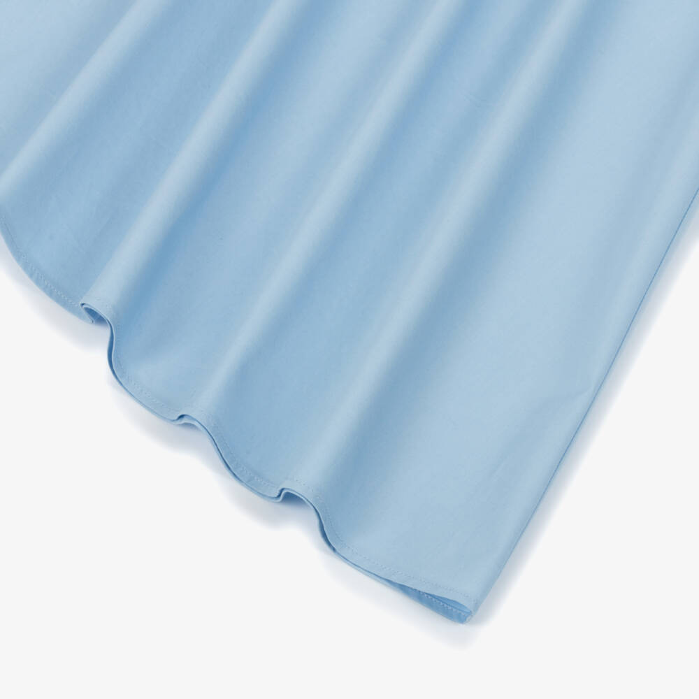 Il Gufo-Girls Elegant Blue Cotton Frock | Childrensalon Outlet