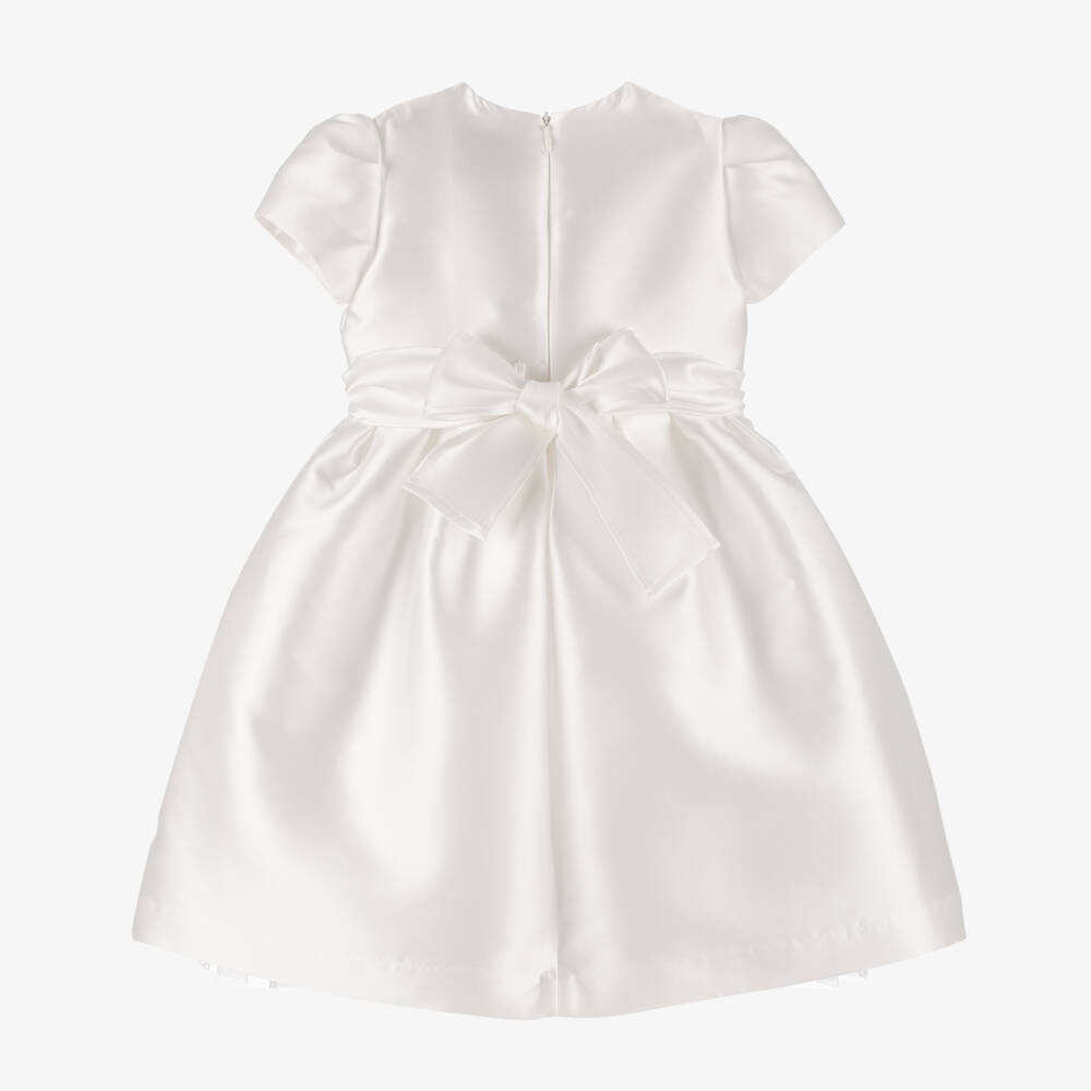 Il Gufo-Girls Elegant Ivory Satin Dress | Childrensalon Outlet