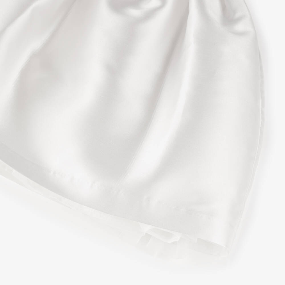 Il Gufo-Girls Elegant Ivory Satin Dress | Childrensalon Outlet