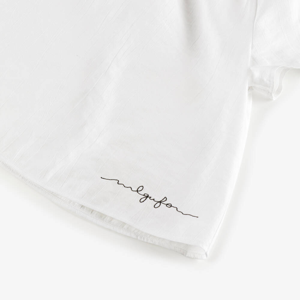 Il Gufo-Girls Elegant White Ruffle Top | Childrensalon Outlet