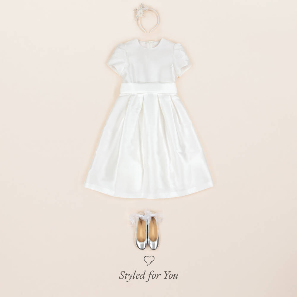 Il Gufo-Элегантное белое атласное платье для девочек | Childrensalon Outlet
