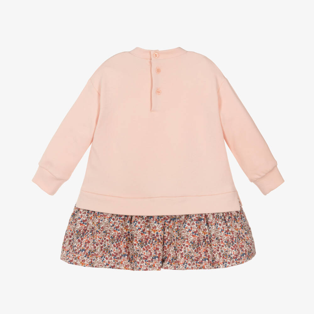 Il Gufo-Girls Floral Pink Jersey Dress | Childrensalon Outlet