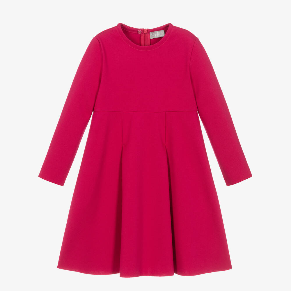 Il Gufo-Girls Fuchsia Pink Ruffle Collar Dress | Childrensalon Outlet