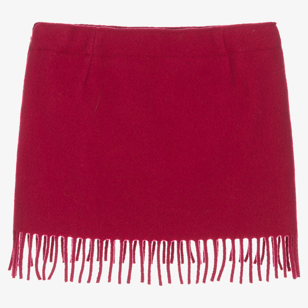 Il Gufo-Girls Fuchsia Pink Wool Skirt | Childrensalon Outlet