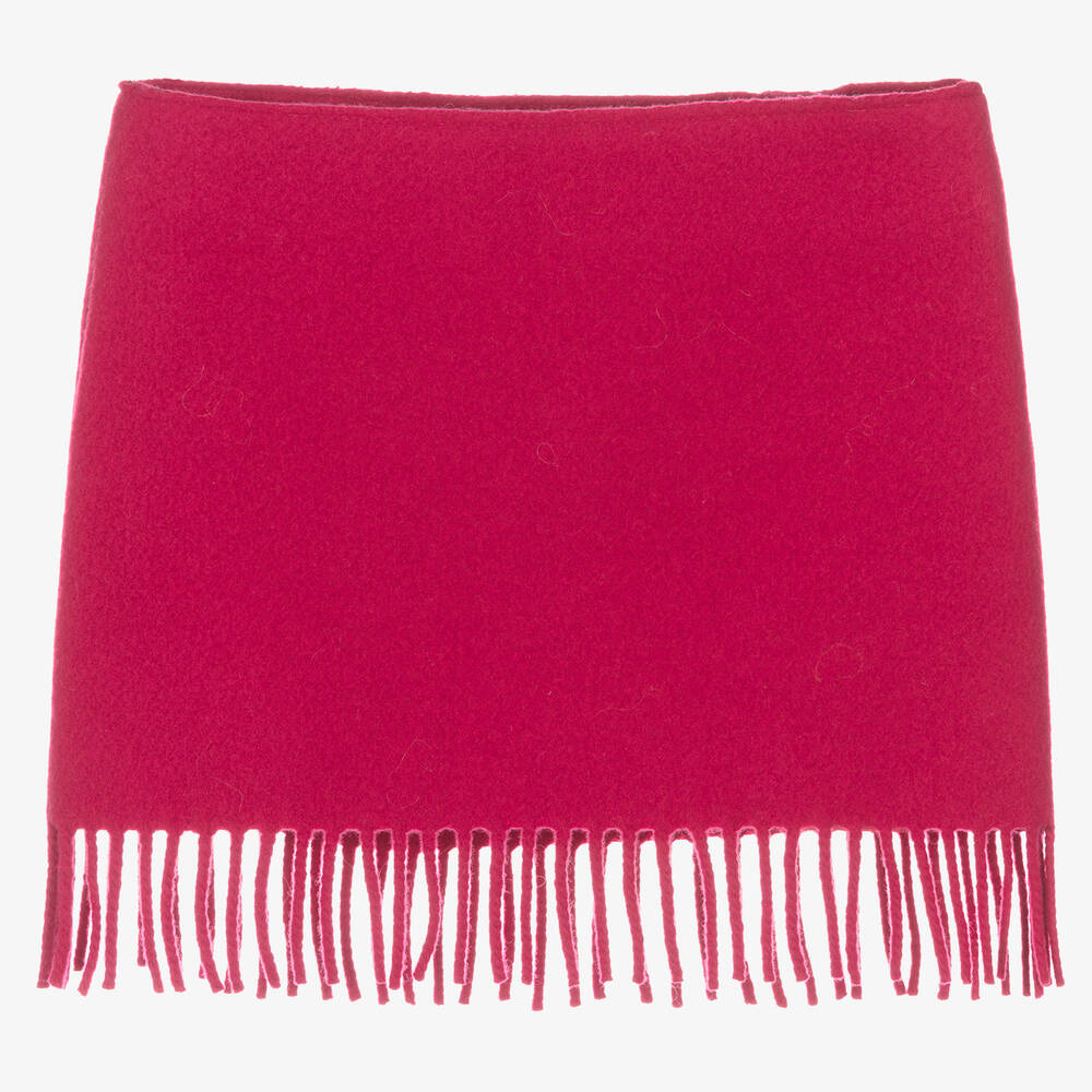 Il Gufo - Girls Fuchsia Pink Wool Skirt | Childrensalon