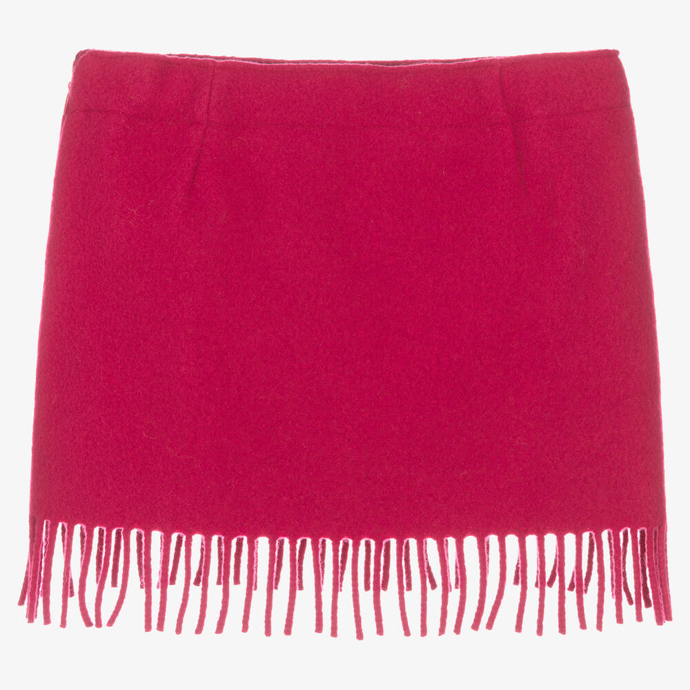 Il Gufo-Girls Fuchsia Pink Wool Skirt | Childrensalon Outlet