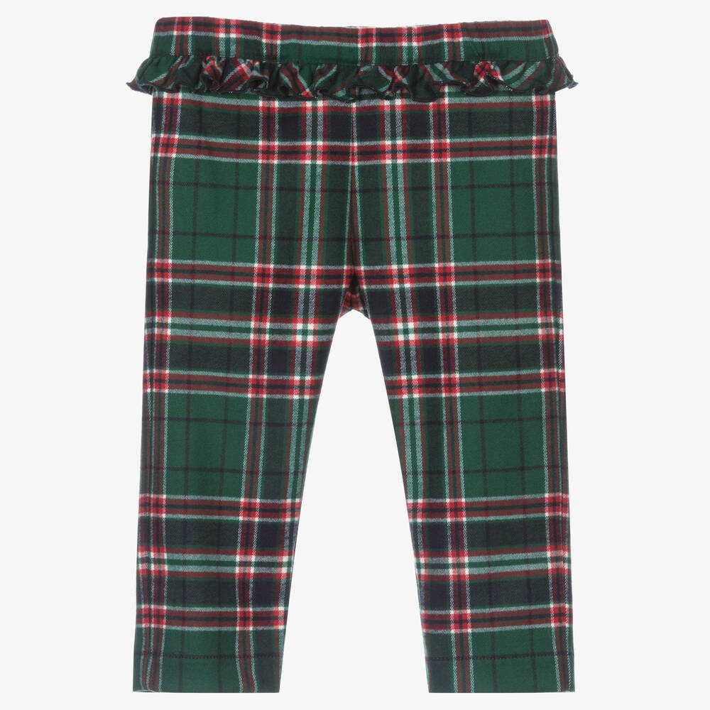 Il Gufo - Girls Green Check Trousers | Childrensalon