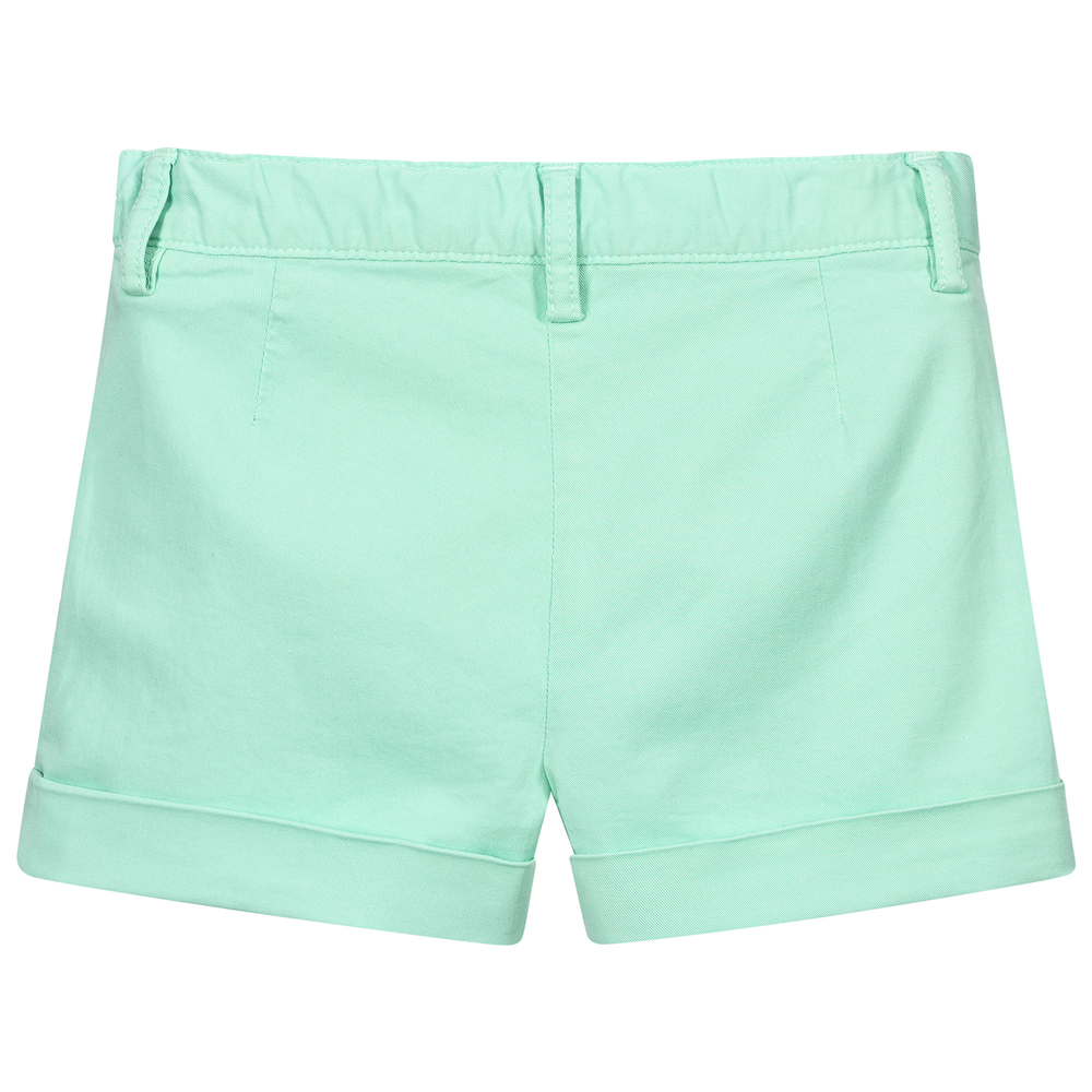 Il Gufo-Girls Green Cotton Shorts | Childrensalon Outlet
