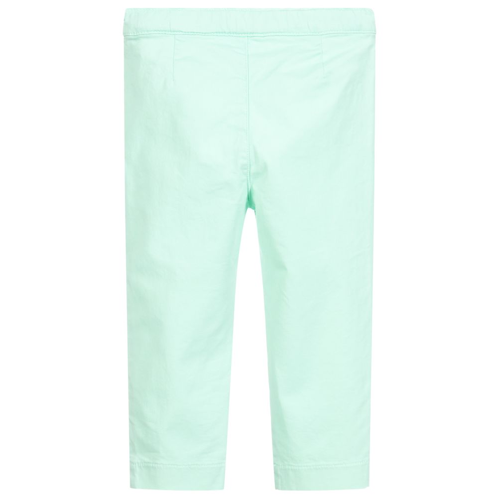 Il Gufo-Girls Green Cotton Trousers | Childrensalon Outlet