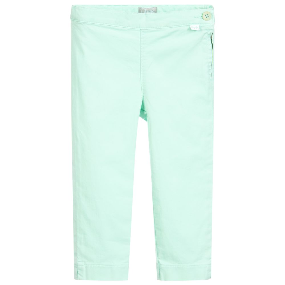 Il Gufo-Girls Green Cotton Trousers | Childrensalon Outlet
