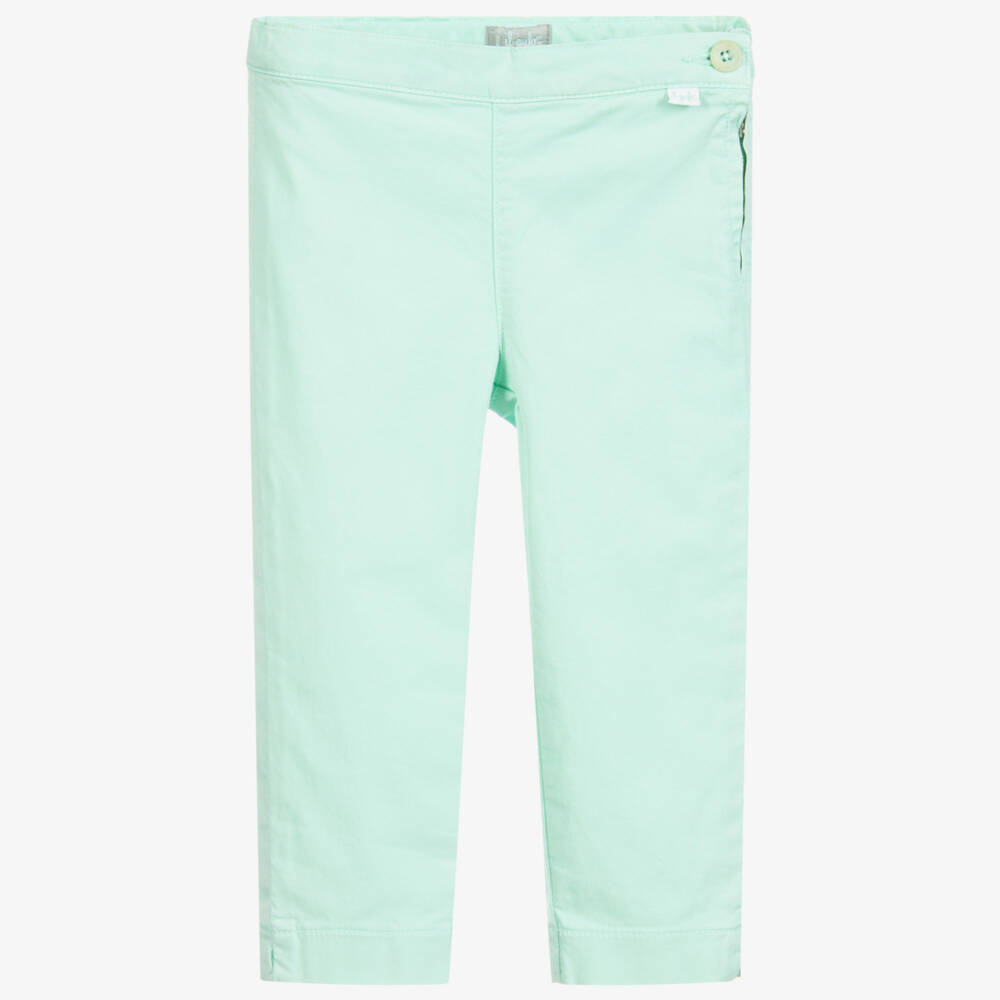 Il Gufo-بنطلون قطن ستريتش لون أخضر للبنات | Childrensalon Outlet