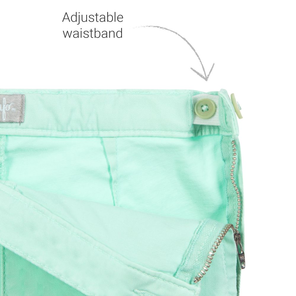 Il Gufo-Girls Green Cotton Trousers | Childrensalon Outlet
