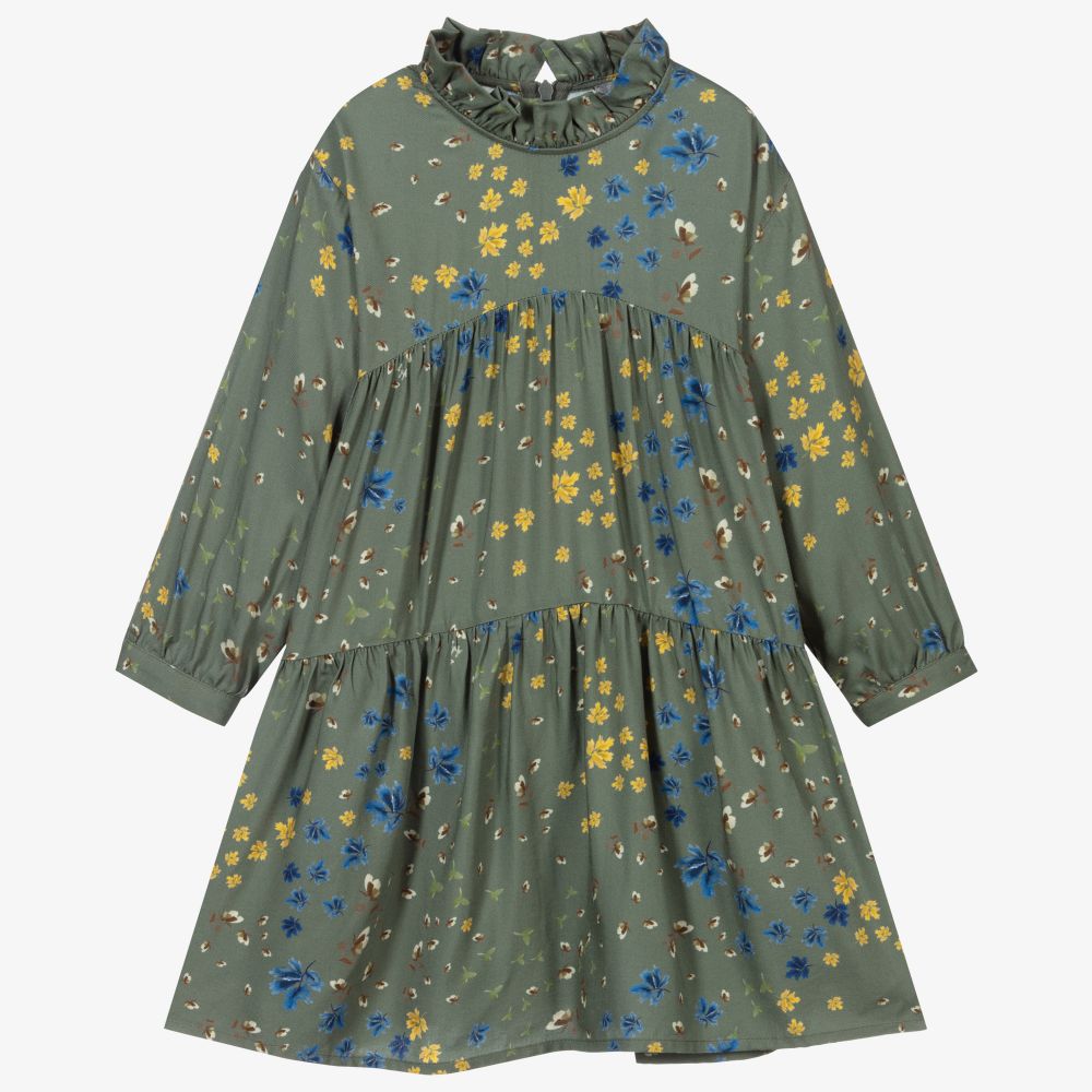 Il Gufo-Зеленое платье с цветами для девочек | Childrensalon Outlet