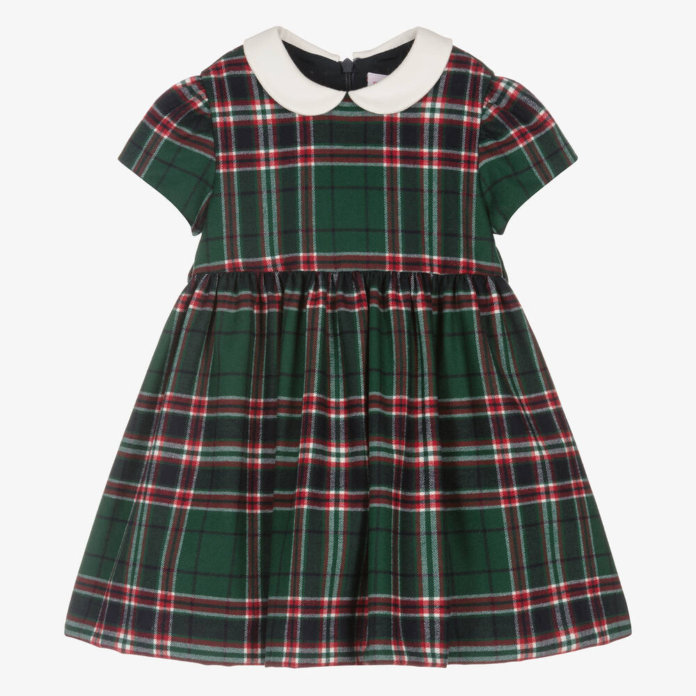 Il Gufo-Girls Green Tartan Dress | Childrensalon Outlet
