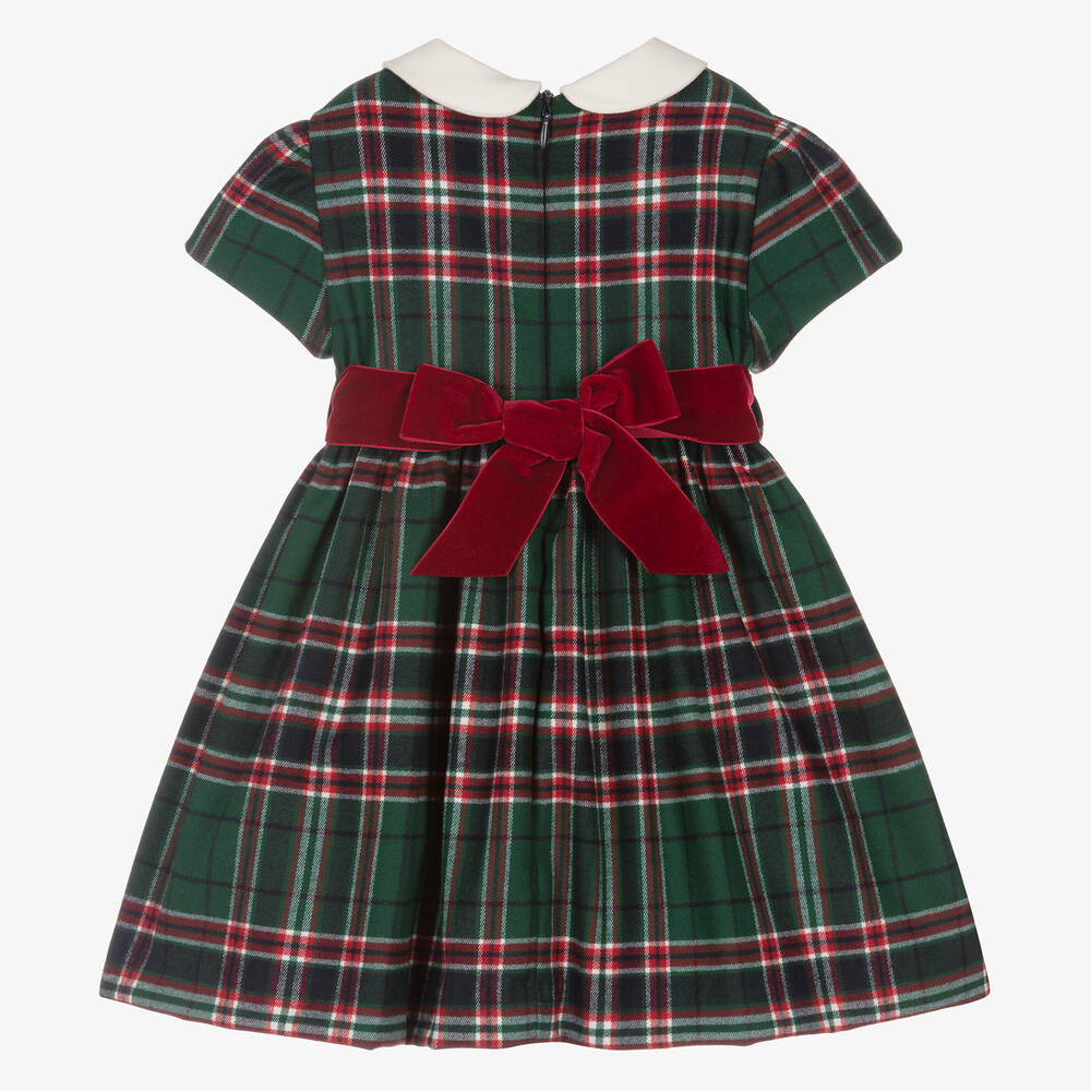 Il Gufo-Girls Green Tartan Dress | Childrensalon Outlet