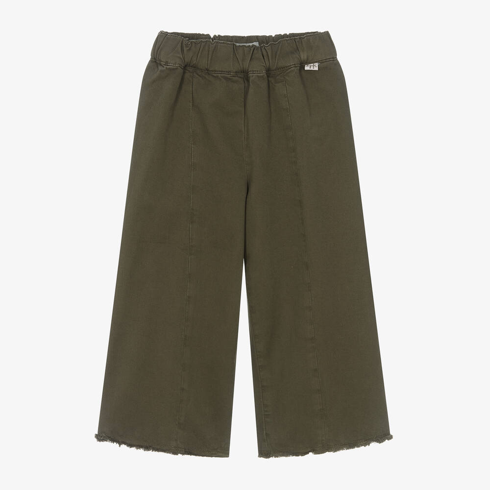 Il Gufo - Pantalon large vert en coton fille | Childrensalon