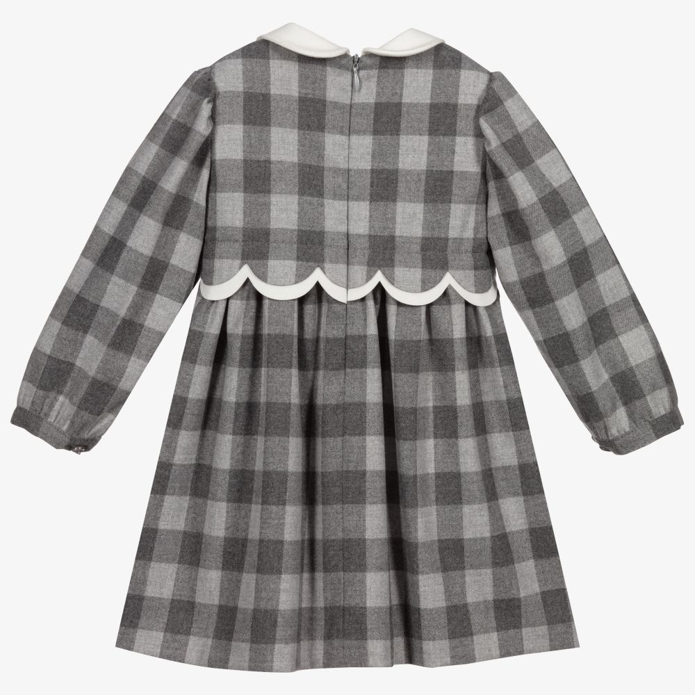Il Gufo-Girls Grey Check Dress | Childrensalon Outlet