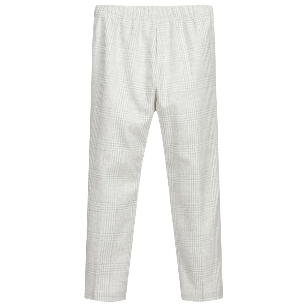 Il Gufo-Серые брюки в клетку для девочек | Childrensalon Outlet