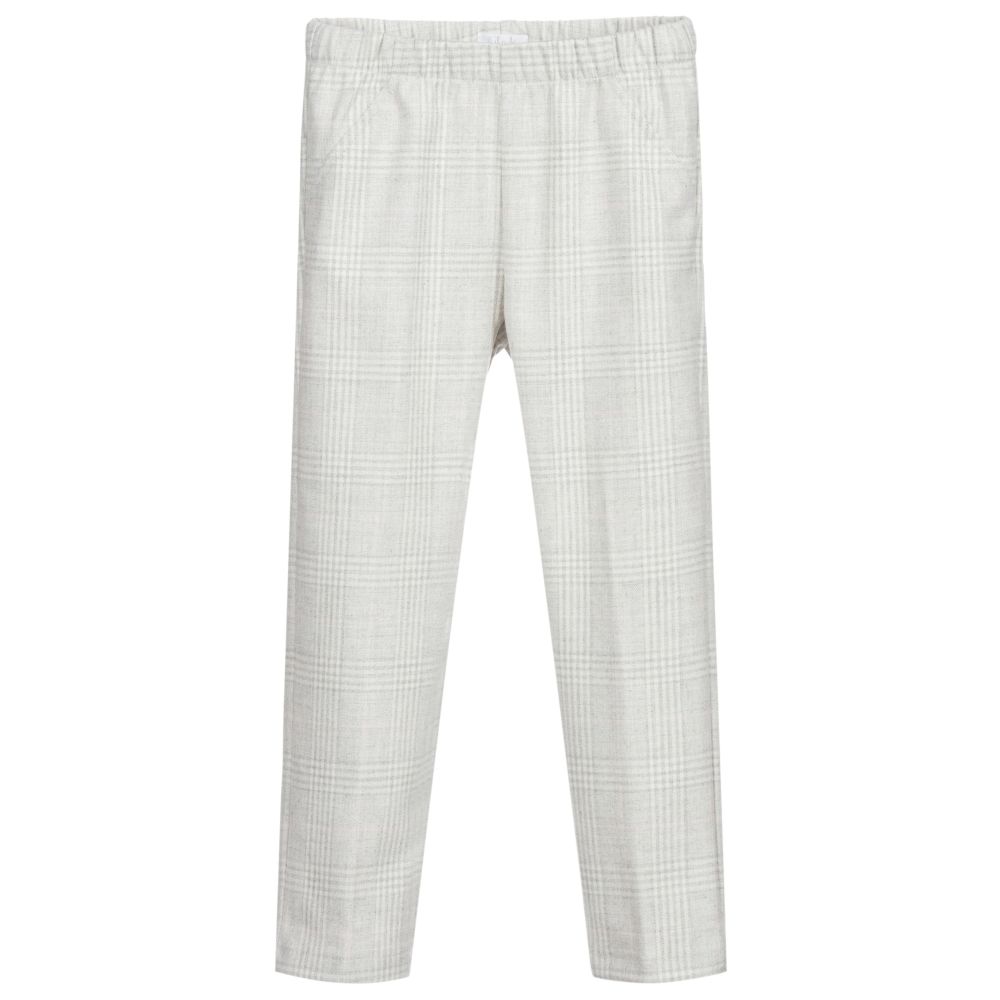 Il Gufo - Pantalon gris à carreaux Fille | Childrensalon