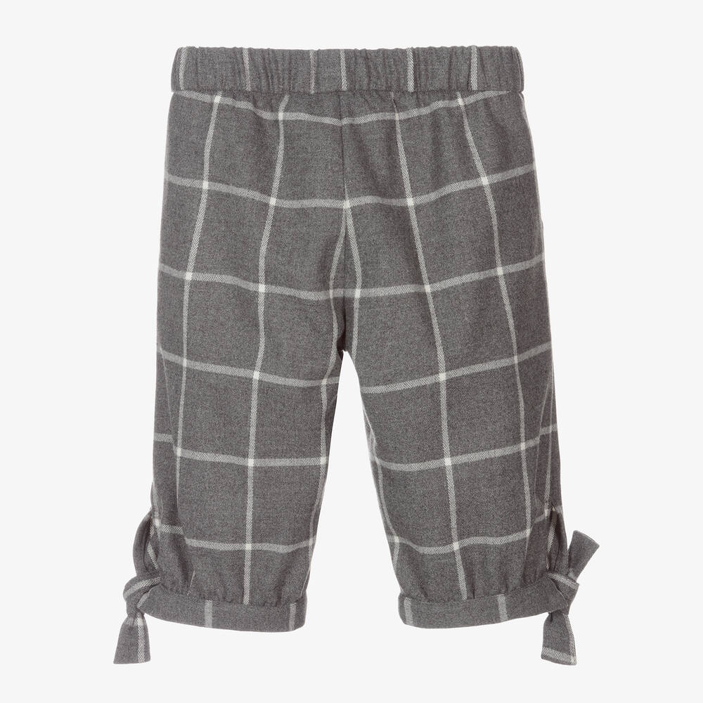 Il Gufo-Girls Grey Check Trousers | Childrensalon Outlet