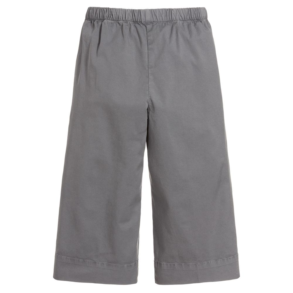 Il Gufo-Girls Grey Cotton Culottes  | Childrensalon Outlet
