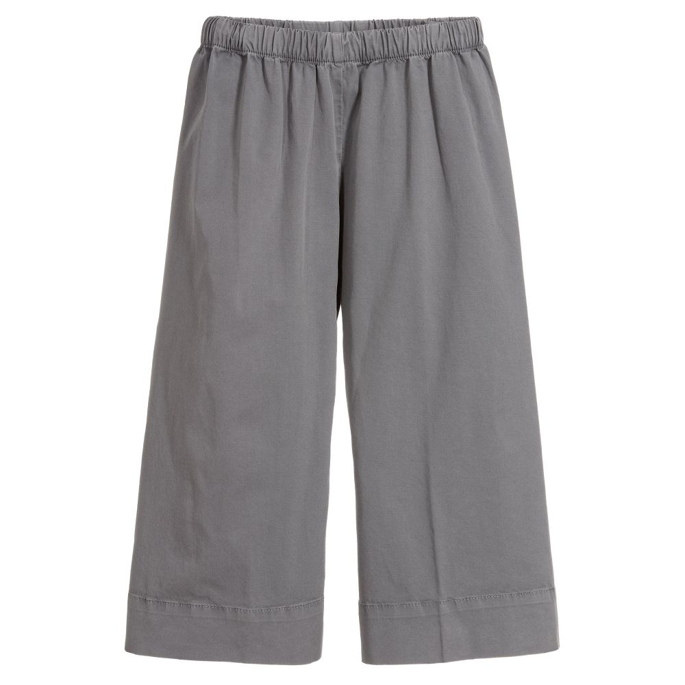 Il Gufo - Girls Grey Cotton Culottes  | Childrensalon