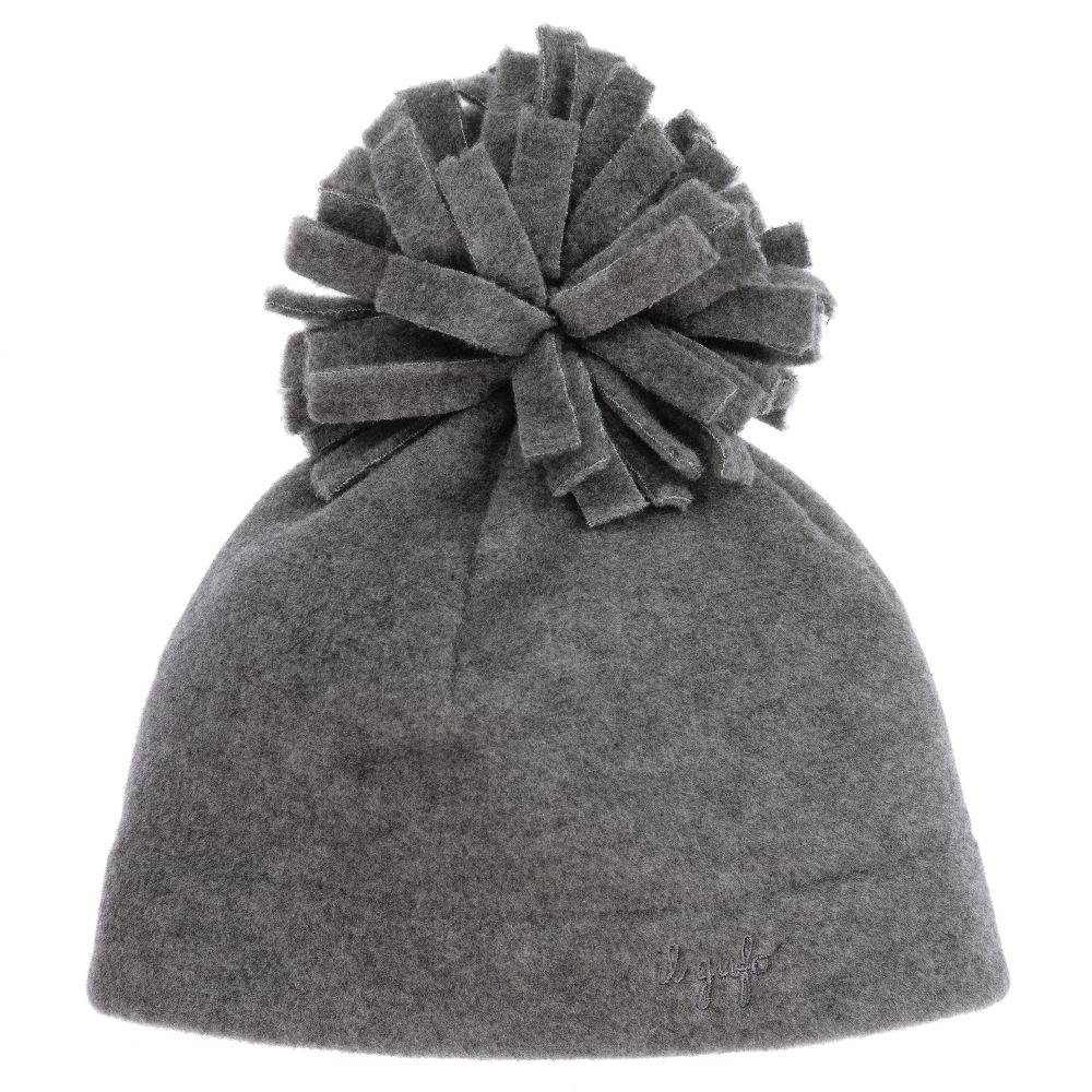 Il Gufo - Girls Grey Fleece Hat | Childrensalon