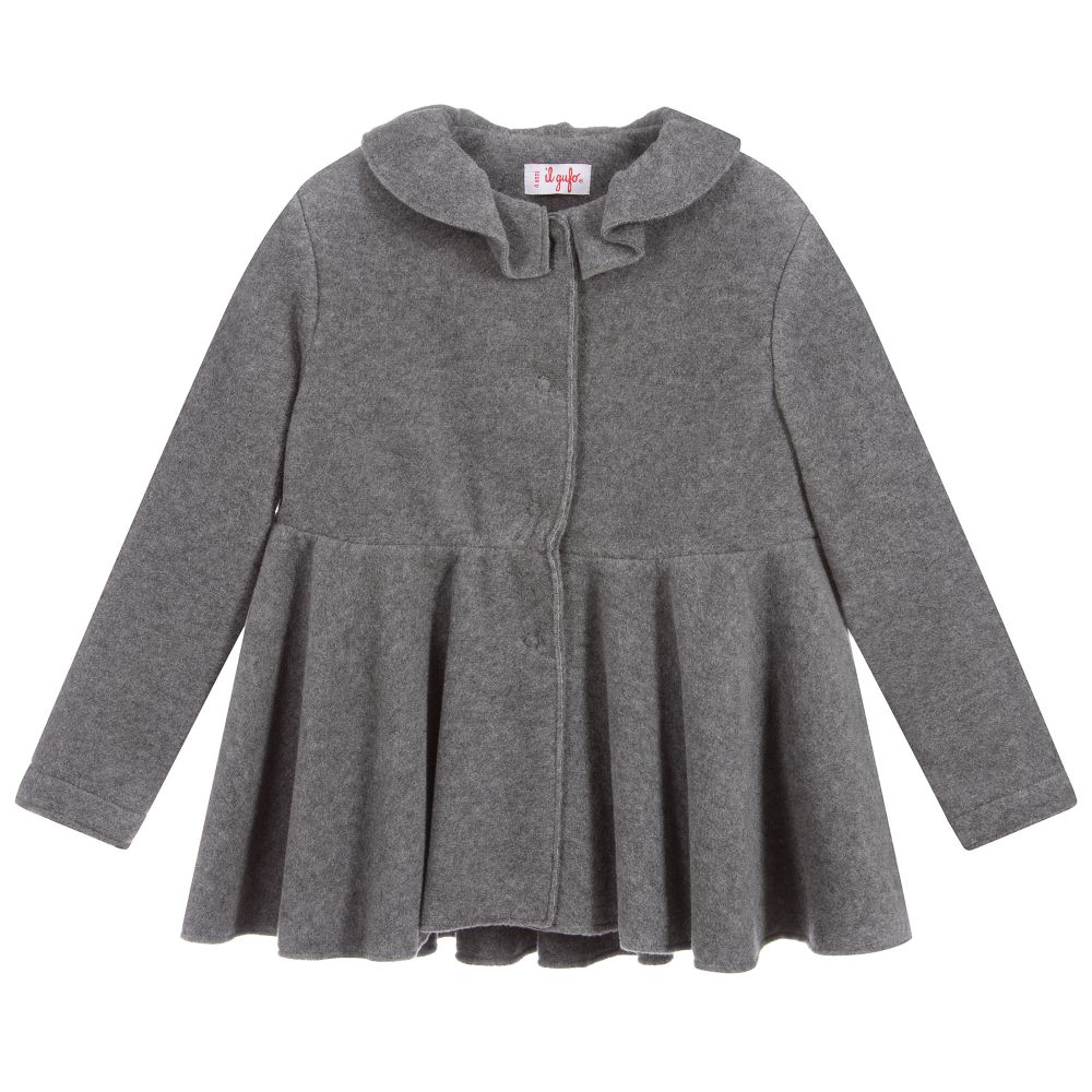 Il Gufo - Girls Grey Fleece Jacket | Childrensalon
