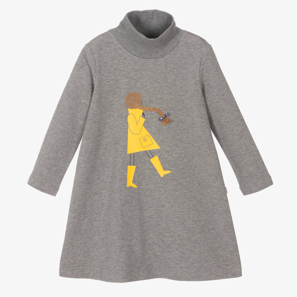Il Gufo - Girls Grey Jersey Dress | Childrensalon