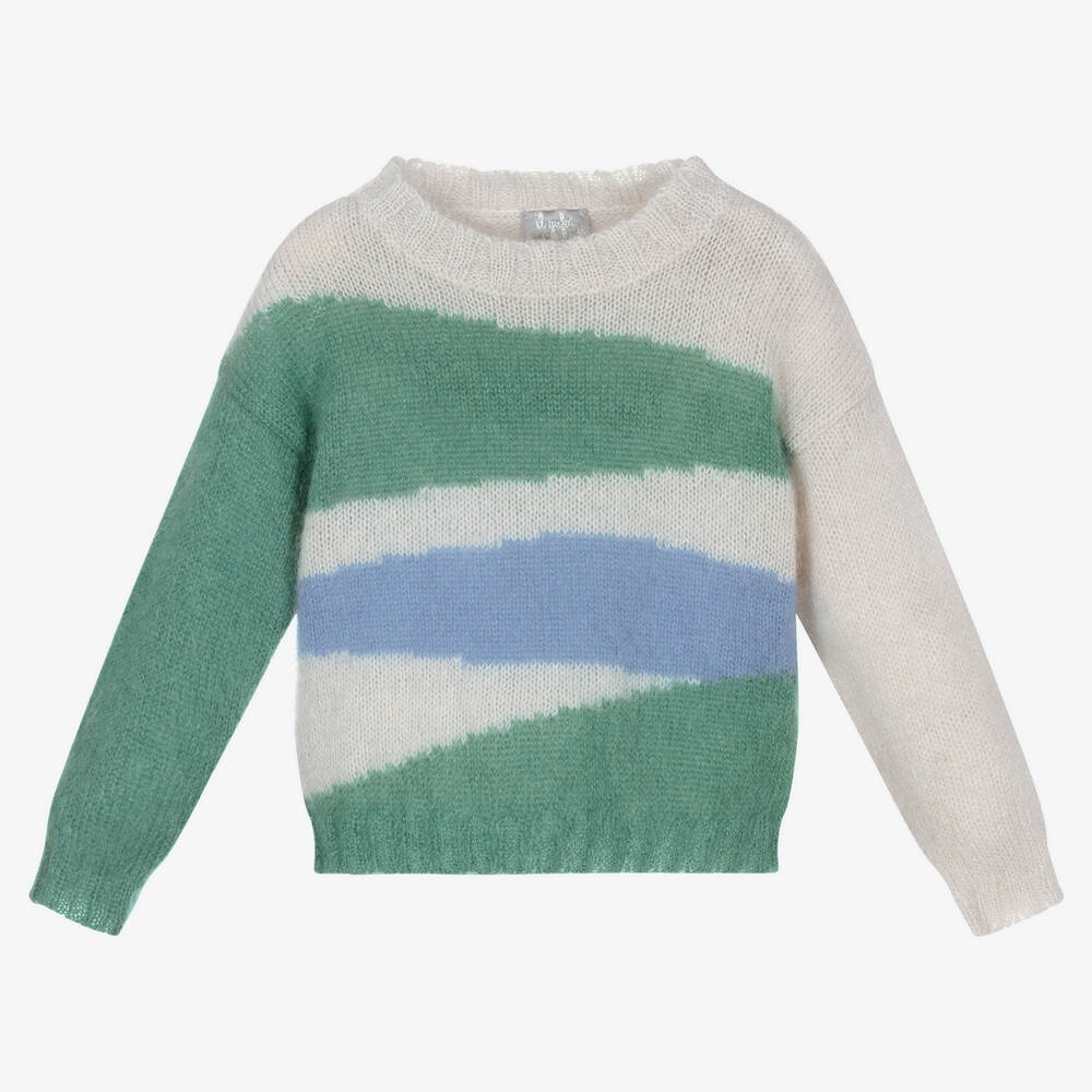 Il Gufo - Pull gris en mohair Fille | Childrensalon