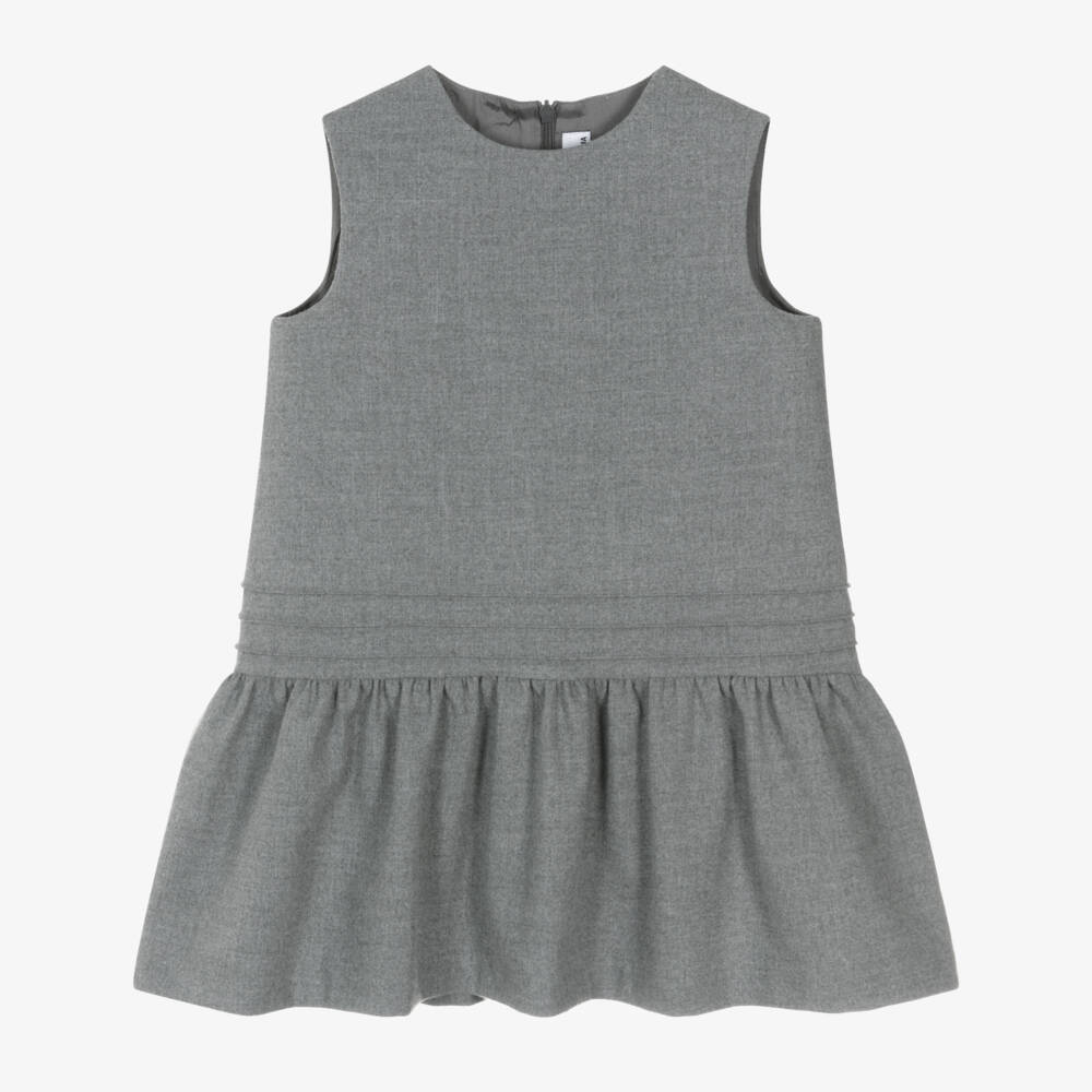 Il Gufo-Girls Grey Peplum Dress | Childrensalon Outlet