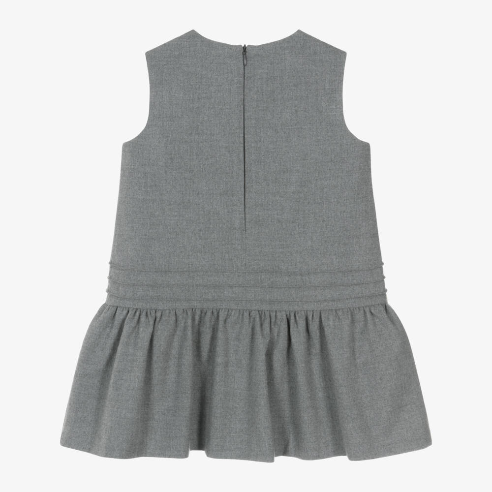 Il Gufo-Girls Grey Peplum Dress | Childrensalon Outlet