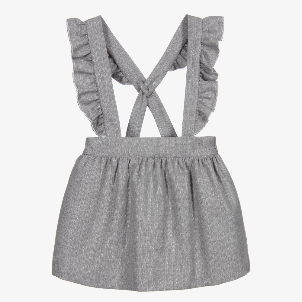 Il Gufo - Girls Grey Ruffle Skirt | Childrensalon