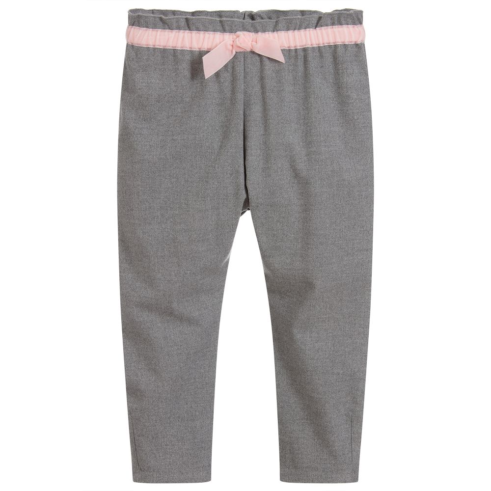 Il Gufo - Girls Grey Viscose Trousers | Childrensalon