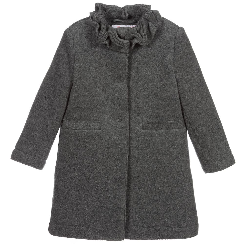 Il Gufo - Girls Grey Wool Blend Coat | Childrensalon Outlet