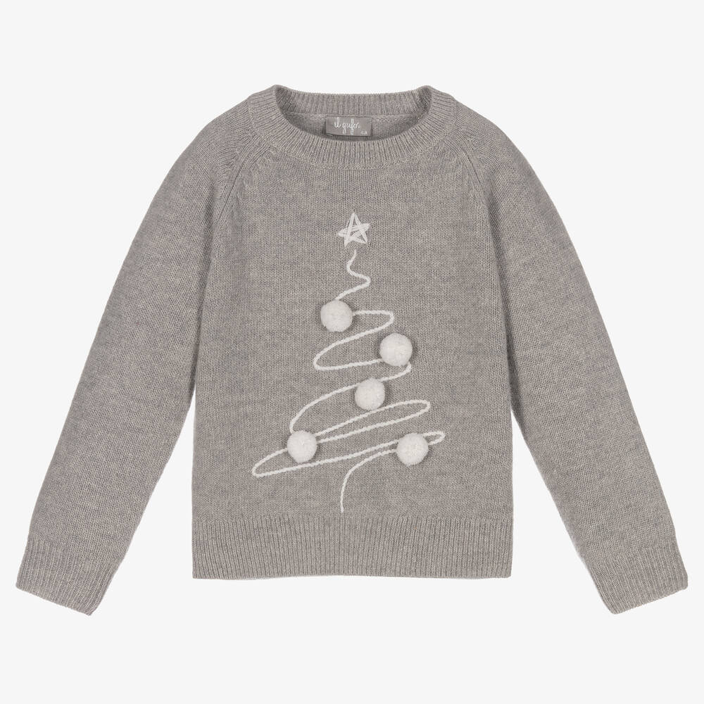 Il Gufo - Pull gris en laine Fille | Childrensalon