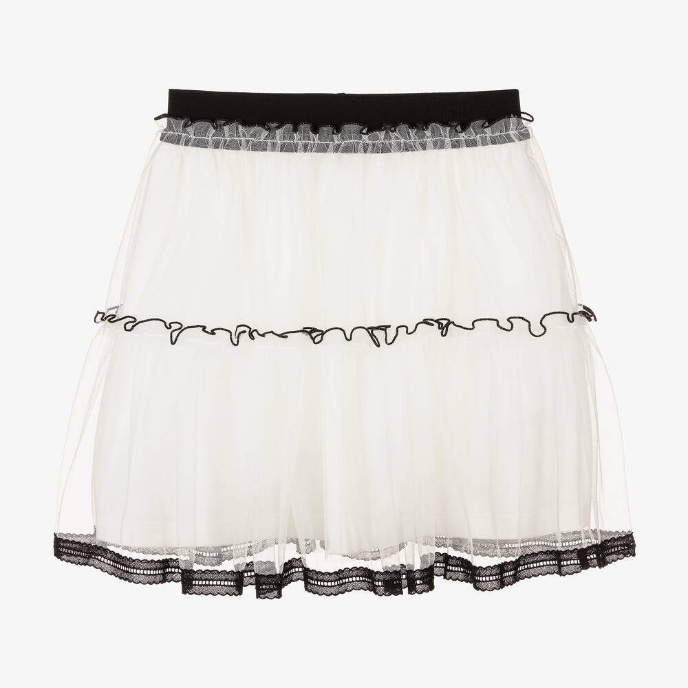 Jupe ivoire et noire en tulle fille