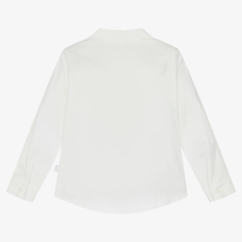 Il Gufo-Girls Ivory Cotton Blouse | Childrensalon Outlet