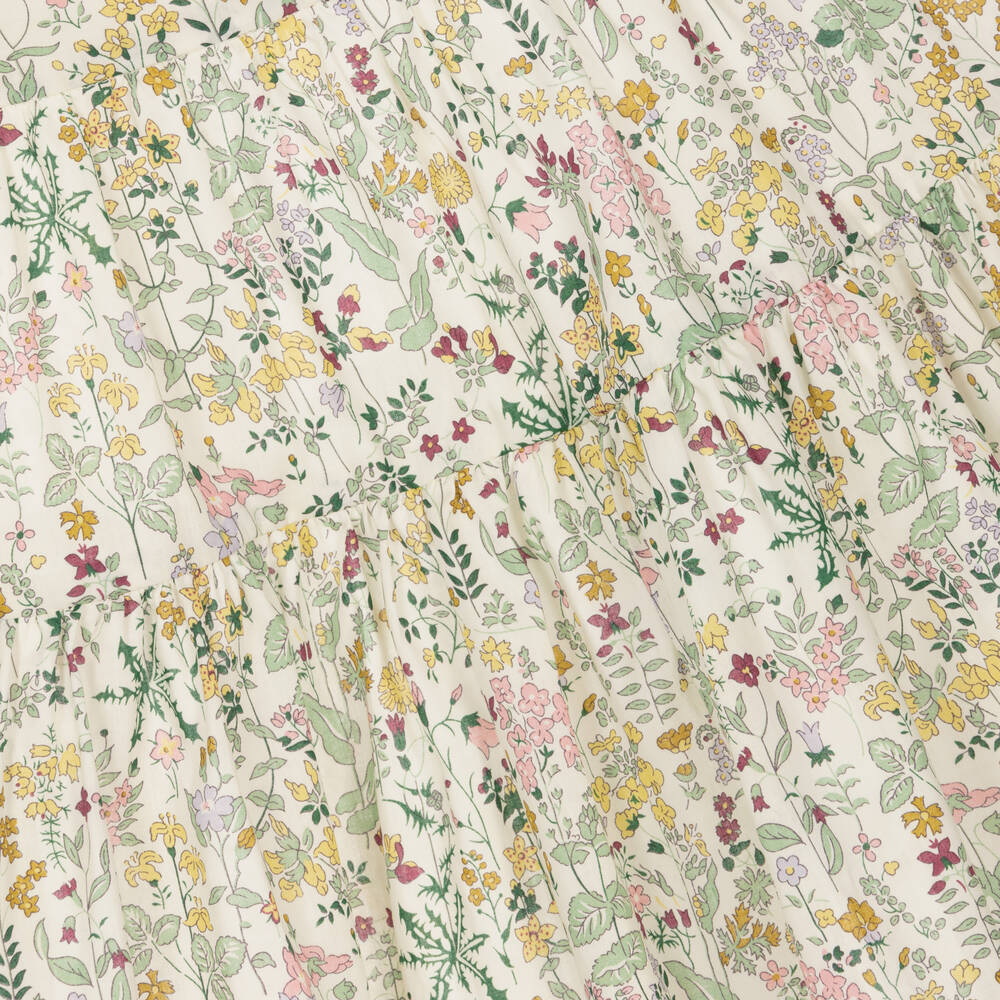 Il Gufo-Кремовое многоярусное платье из хлопка в цветочек | Childrensalon Outlet