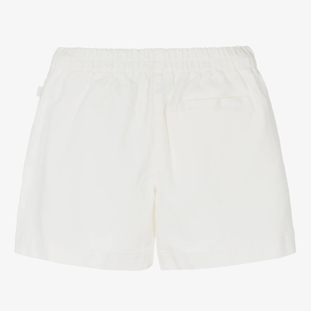Il Gufo-Girls Ivory Cotton & Linen Shorts | Childrensalon Outlet