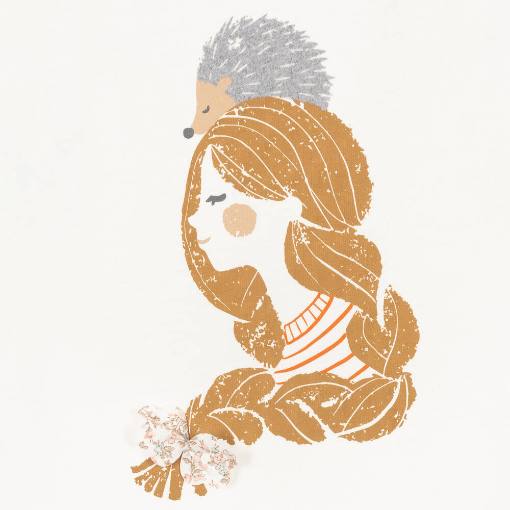 Il Gufo-Girls Ivory Cotton Top | Childrensalon Outlet