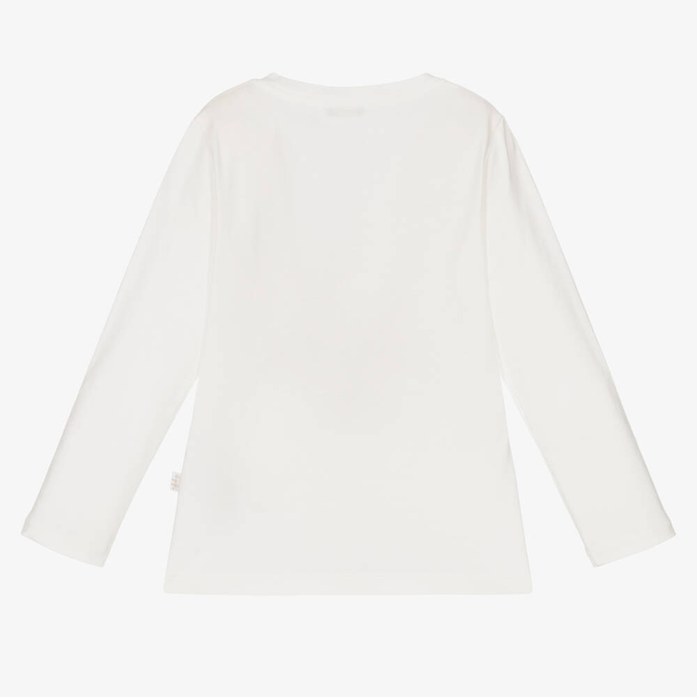 Il Gufo-Girls Ivory Cotton Top | Childrensalon Outlet