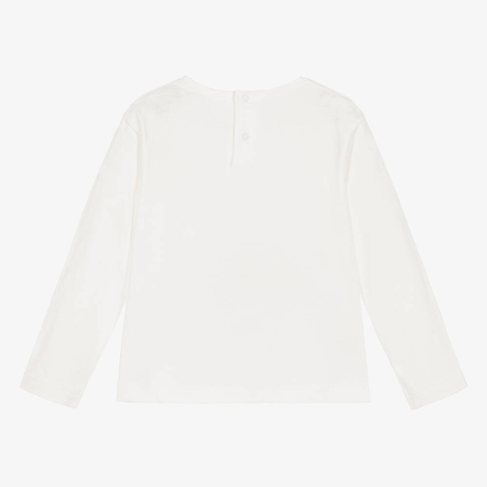 Il Gufo-Кремовый хлопковый топ для девочек | Childrensalon Outlet