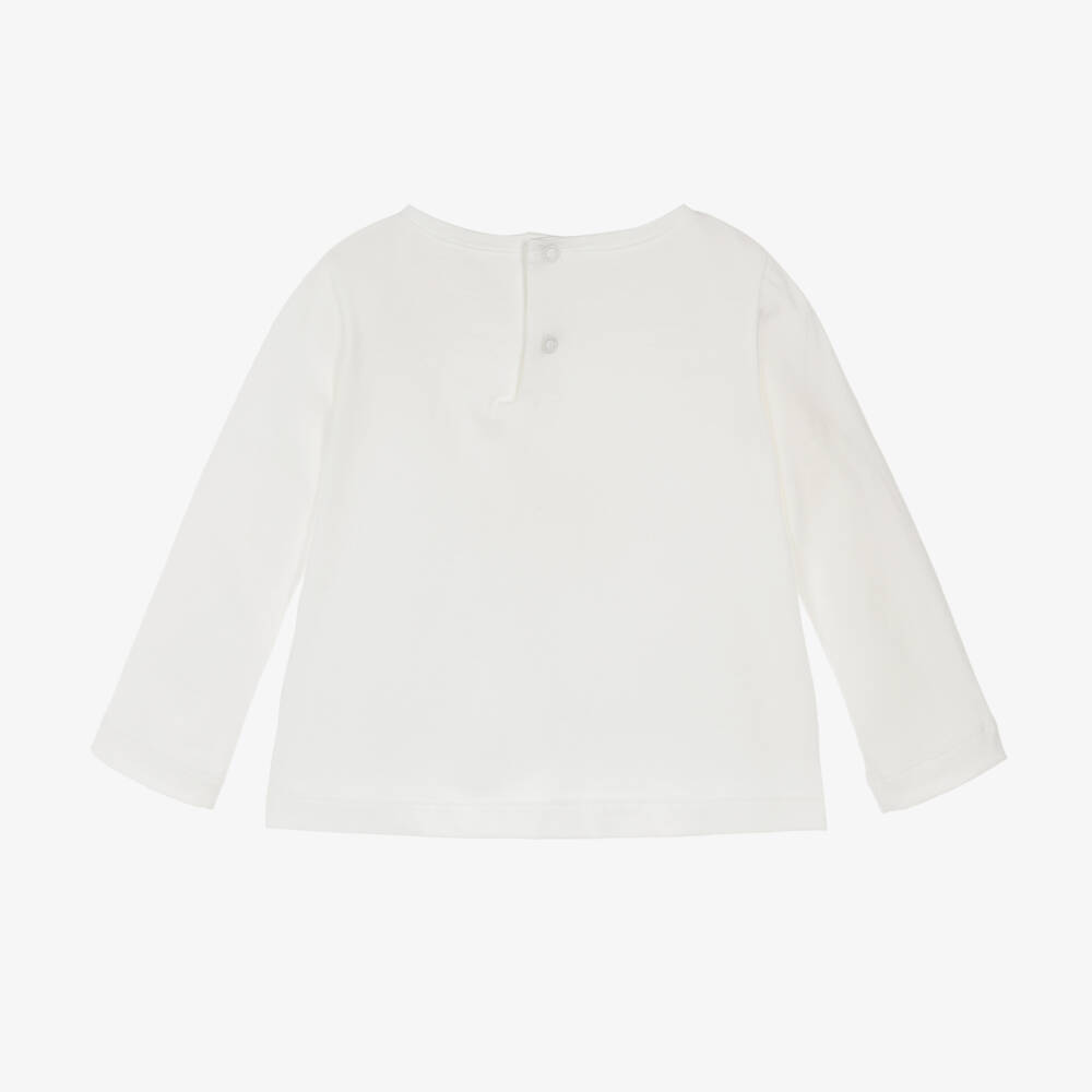 Il Gufo-Girls Ivory Deer Print Top | Childrensalon Outlet