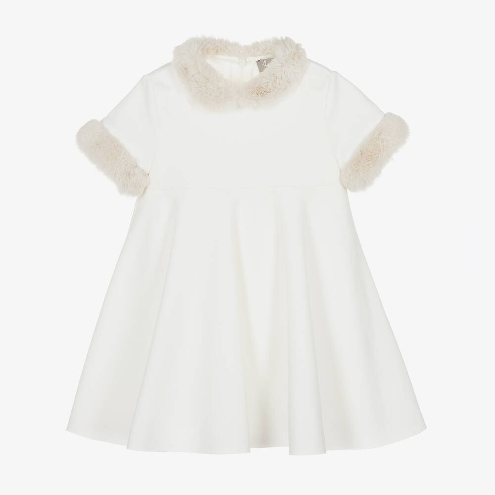 Il Gufo - Кремовое платье с искусственным мехом | Childrensalon