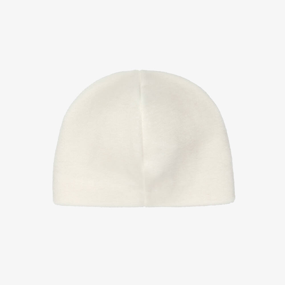 Il Gufo-Girls Ivory Fleece Hat with Bow | Childrensalon Outlet