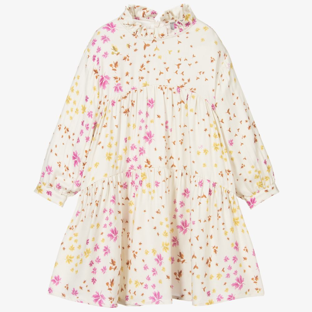 Il Gufo - Кремовое платье в цветочек для девочек | Childrensalon
