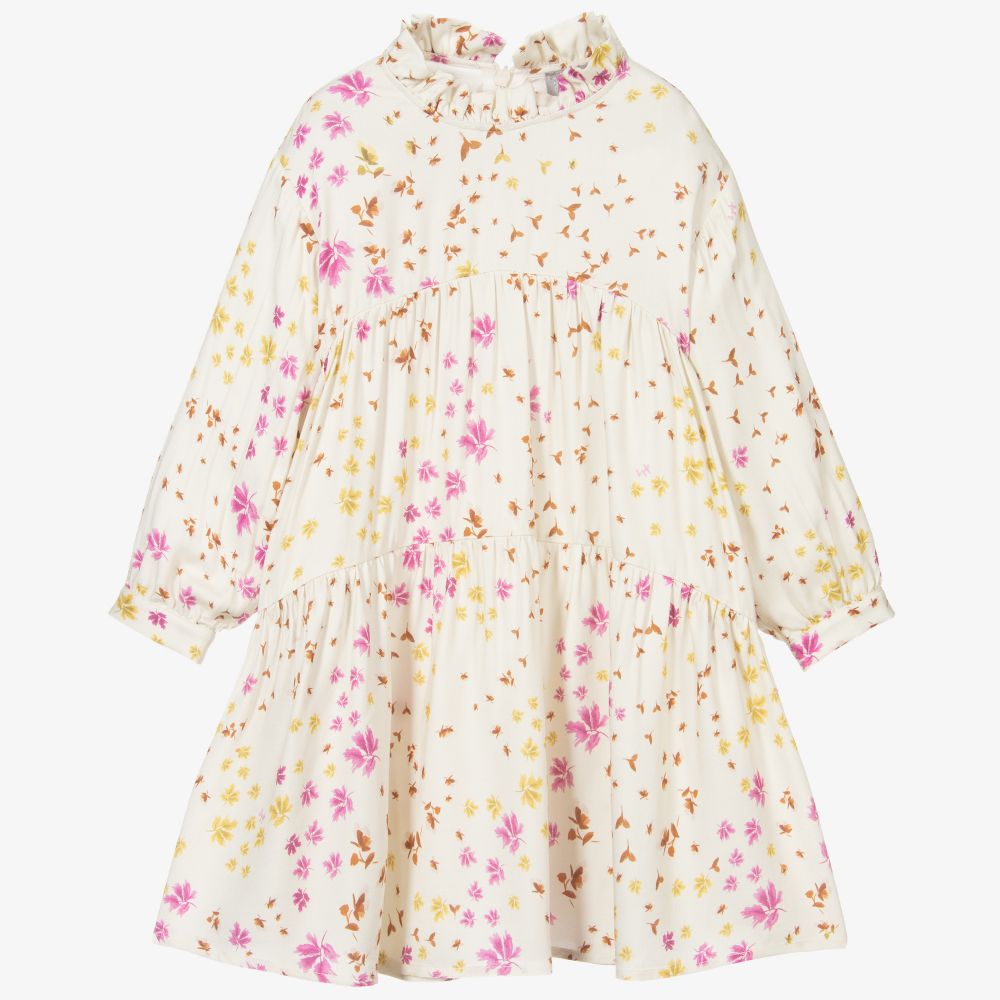 Il Gufo - Girls Ivory Floral Dress | Childrensalon