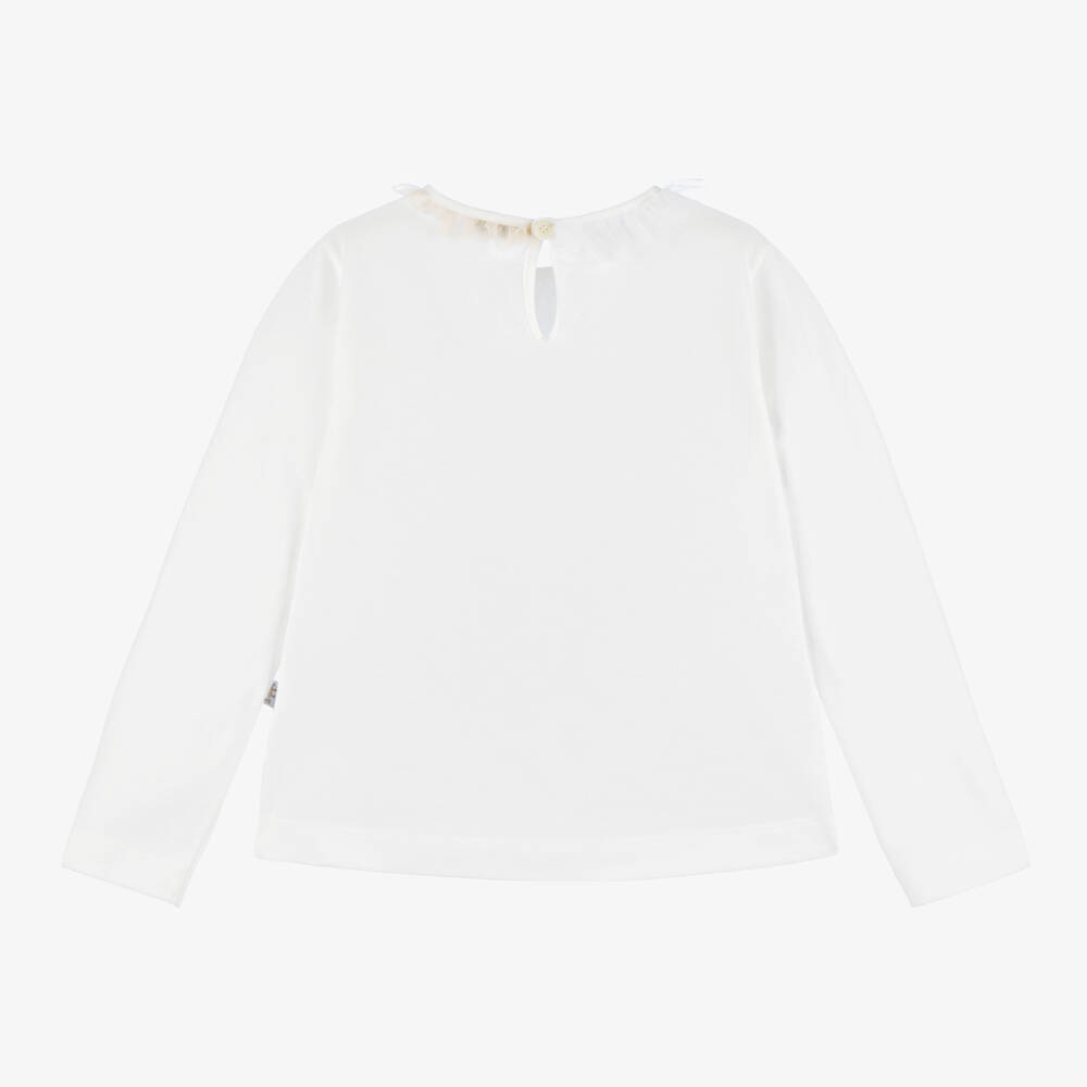 Il Gufo-توب قطن جيرسي لون عاجي للبنات | Childrensalon Outlet